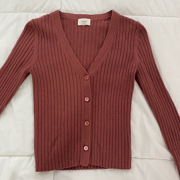 Wilfred Tops - NWOT Aritzia Wilfred Manila Cardigan - DEEP ROSE